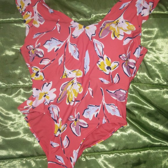 TWO orange Catalina one piece swimsuits bundle! - Picture 2 of 7